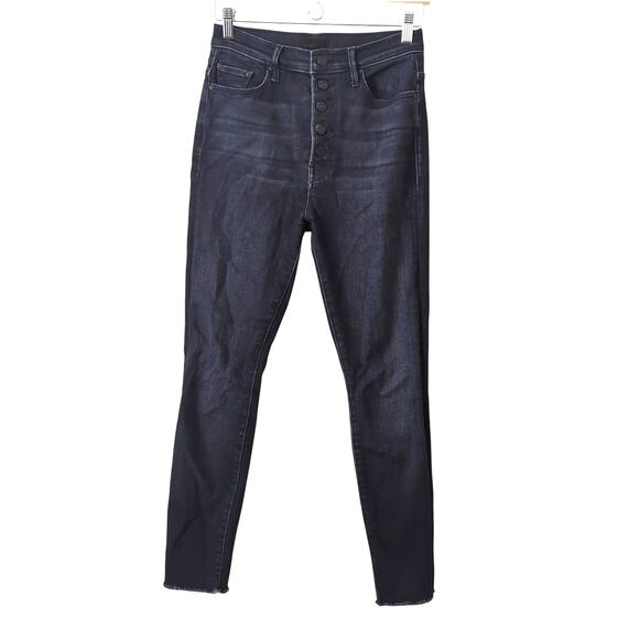 MOTHER Denim Womens 27 Pixie Swooner Ankle Fray Thunder Road Skinny Button Fly - Picture 1 of 7